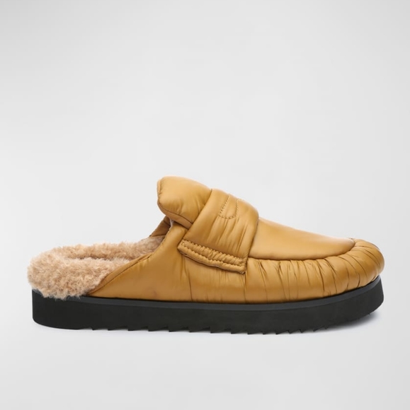 Ash Shoes - NIB ASH 'Gong' Puffy Nylon & Faux Fur Mule, Size 41 EU/ 10 US